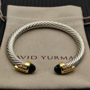 💍 David Yurman 7mm 5-Row Black Diamond Cable Bracelet